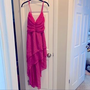 plus size hot pink summer dress, hi/Lo hem